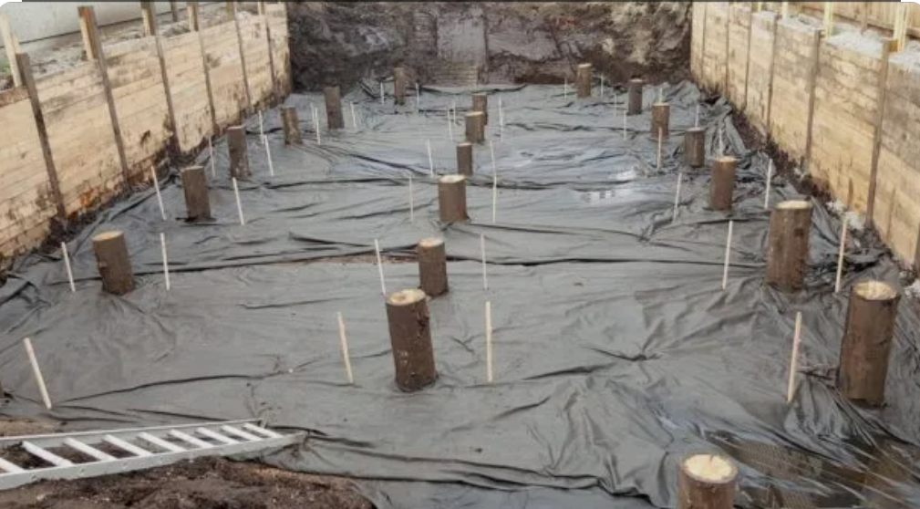 Timber pile foundation installation in Florida