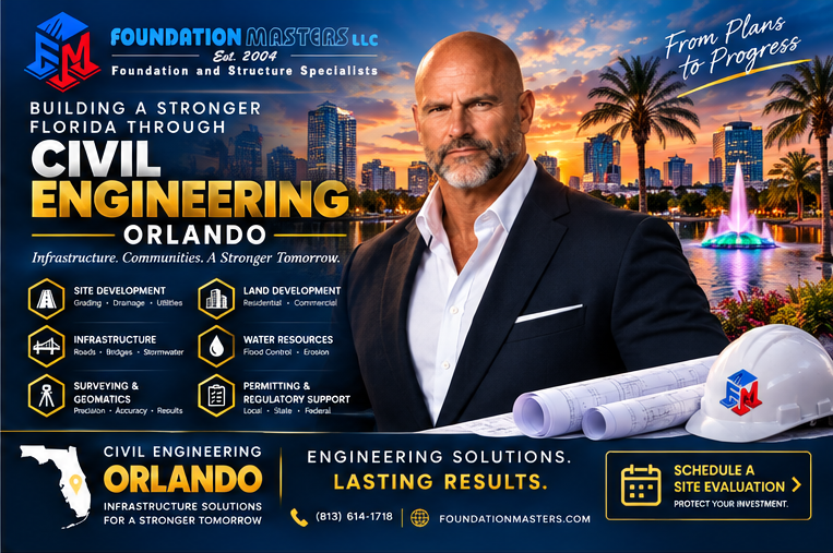 Civil Engineering Orlando, Foundation Masters, site development, infrastructure, water resources and permitting