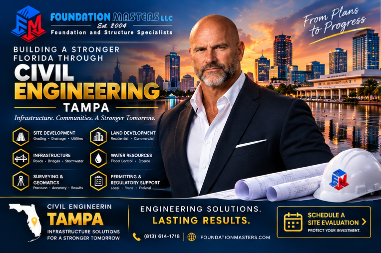 Civil Engineering Tampa, Foundation Masters, site development, infrastructure, water resources and permitting