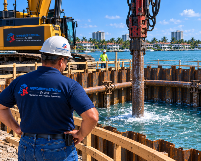 Cofferdam Florida engineered by Foundation Masters