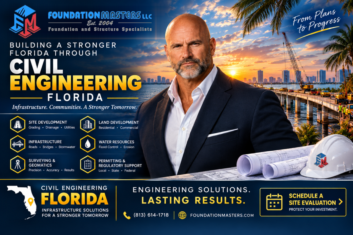 Civil Engineering Florida, Foundation Masters, stormwater, drainage and site development statewide