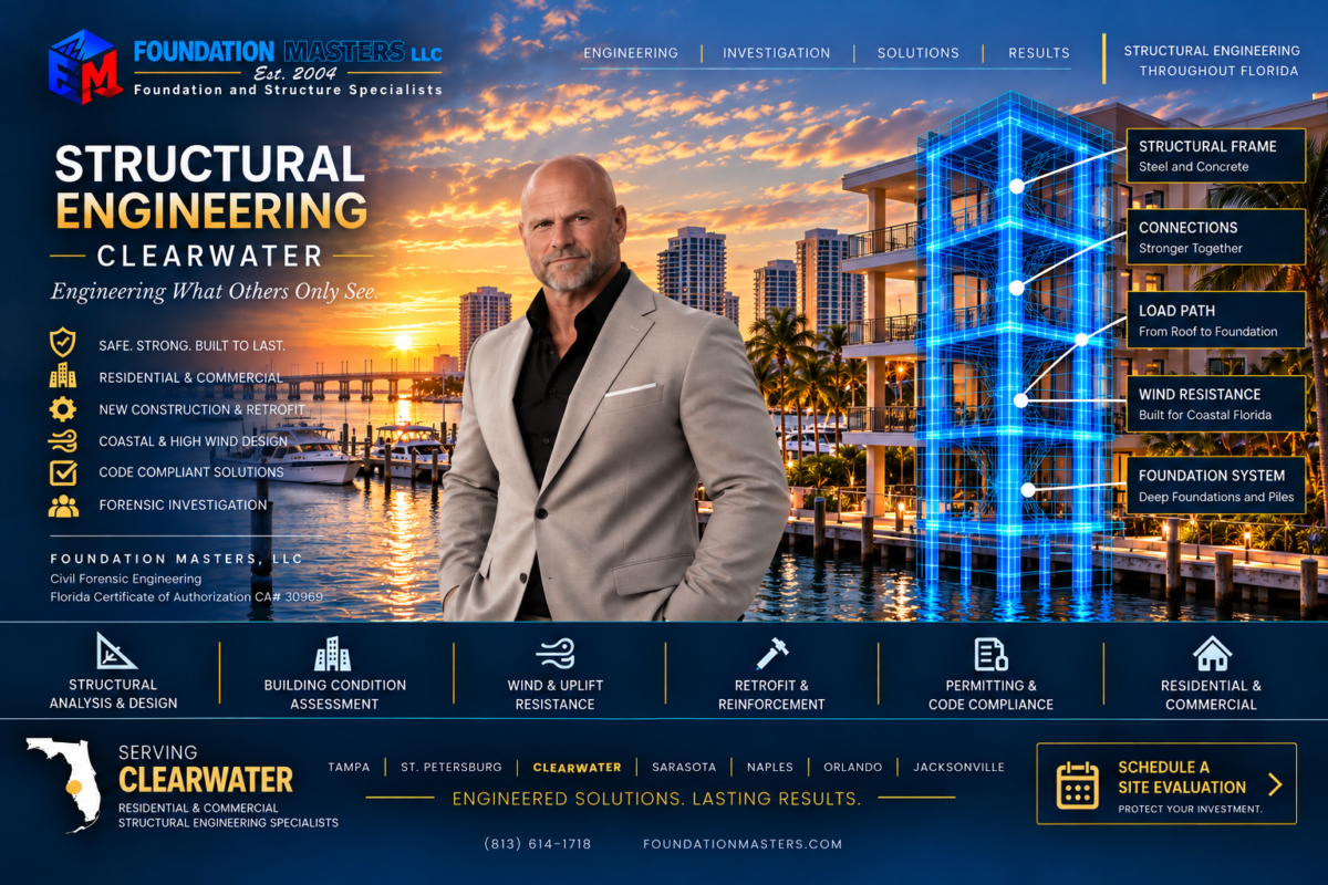 Engineering and construction services in Clearwater, Foundation Masters, Pinellas County
