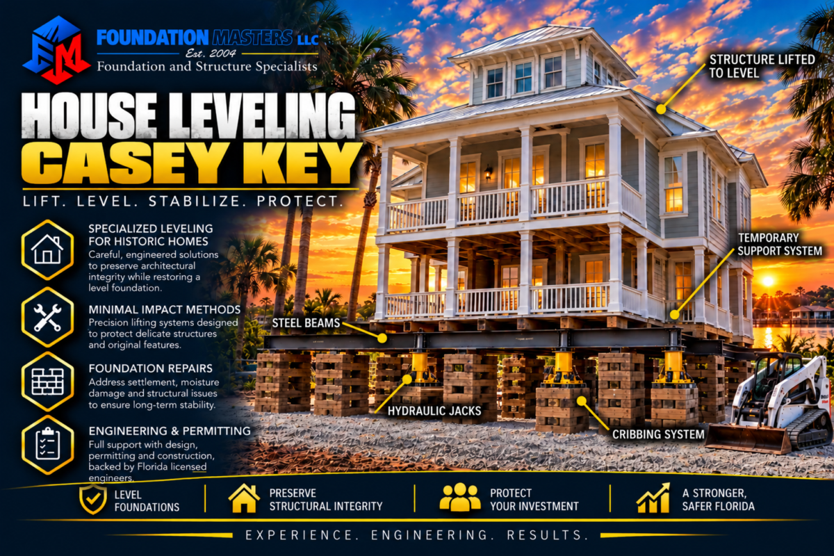 House Leveling Casey Key, Foundation Masters