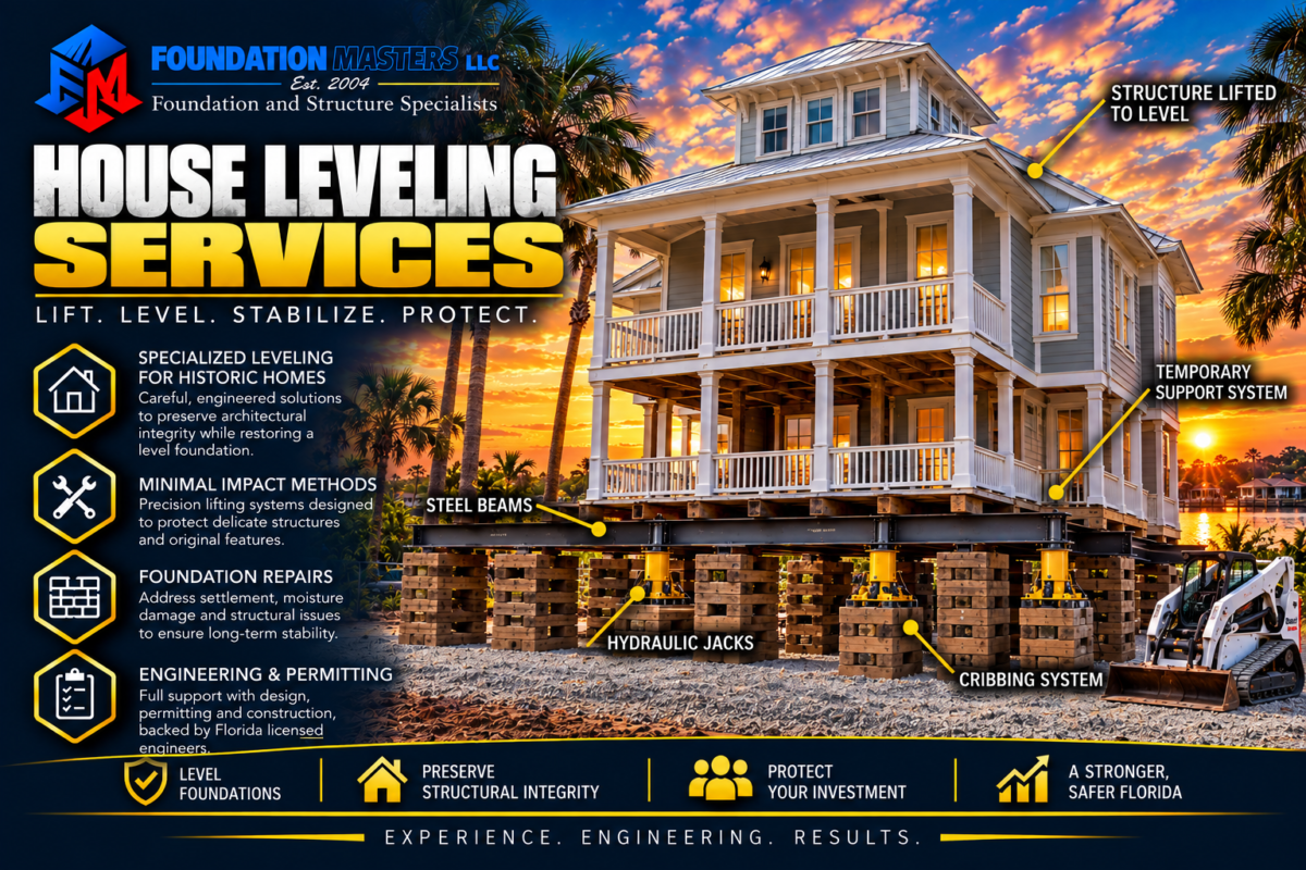 House Leveling Methods and Process, Foundation Masters